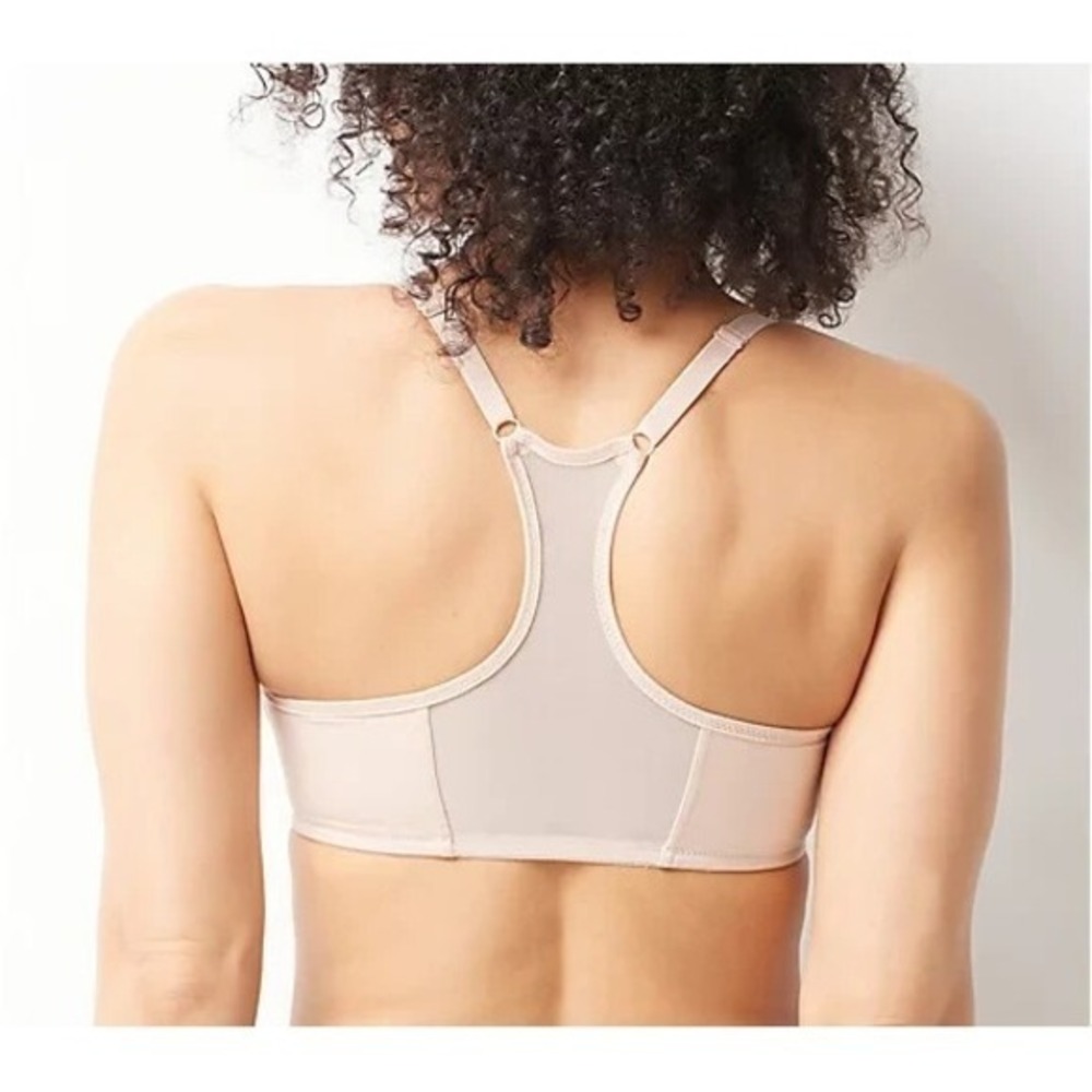 Breezies Shimmer Microfiber Front Close Wirefree Bra Sunbeige 36DDD New - Picture 2 of 6